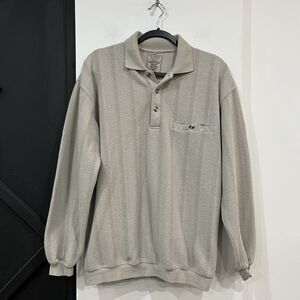 Safe Harbor Sportswear Collared Beige Sweatshirt  Men’s Size Medium